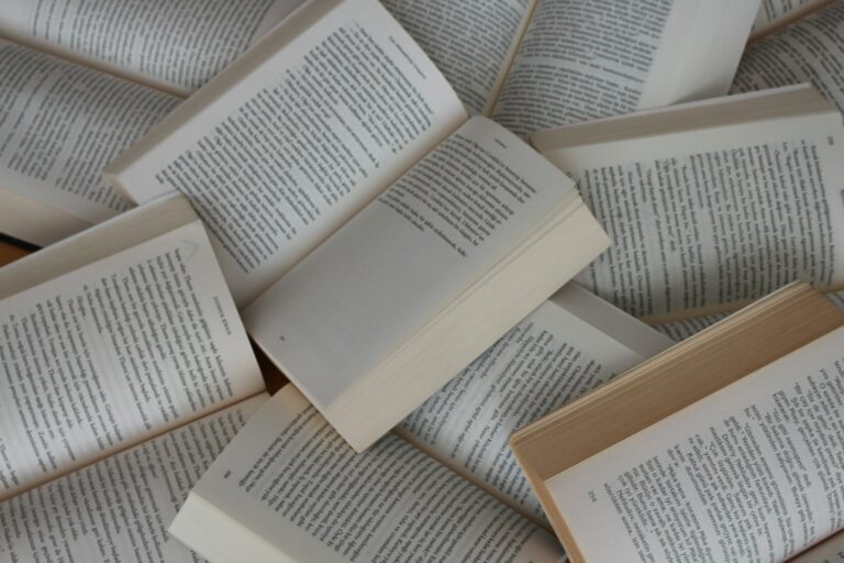 Pile of open books
