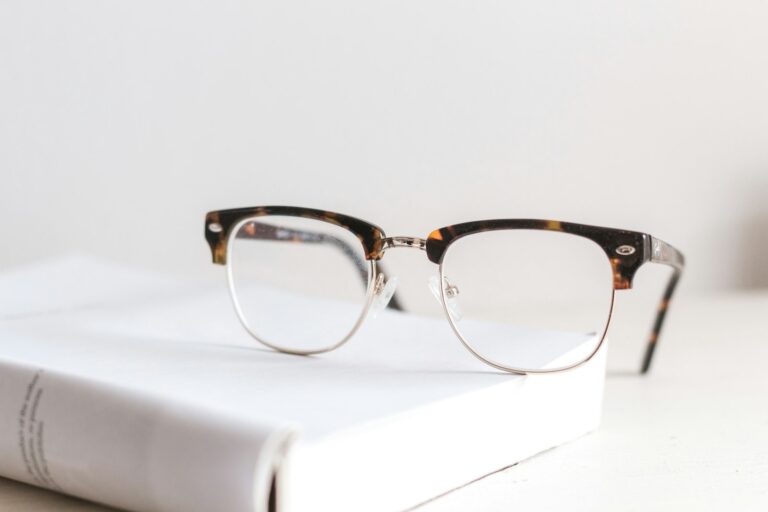 Eyeglasses on a book